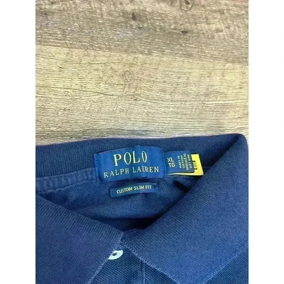 Polo Ralph Lauren Big Pony #3 Custom Slim Fit Polo Blue Rugby Short Sleeve XL - Picture 4 of 13